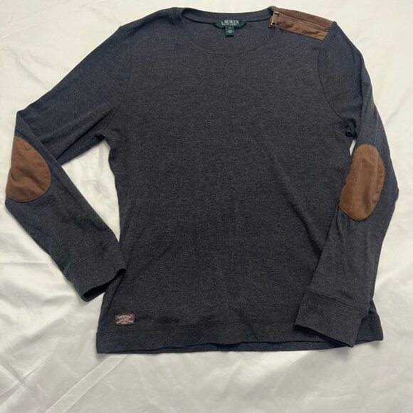Ralph Lauren Tops - Lauren Ralph Lauren Equestrian Elbow Patch Top XL Fits S/M